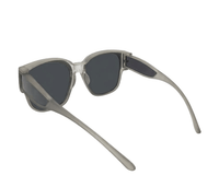 Polarized Shift Clip-On Square Frame Sunglasses - Black Grey