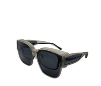 Polarized Shift Clip-On Square Frame Sunglasses - Black Grey
