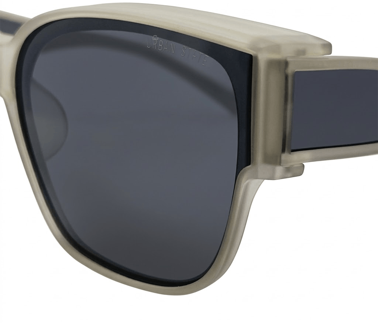 Polarized Shift Clip-On Square Frame Sunglasses - Black Grey