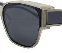 Polarized Shift Clip-On Square Frame Sunglasses - Black Grey