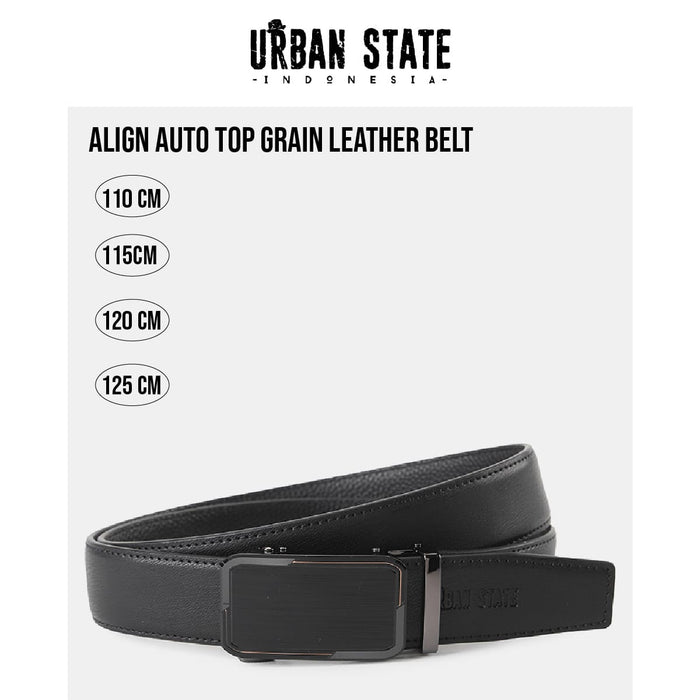 Align Auto Top Grain Leather Belt - Black