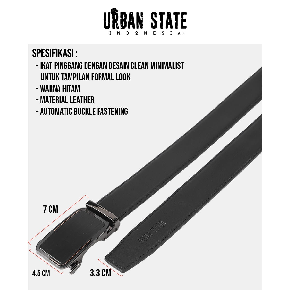 Align Auto Top Grain Leather Belt - Black