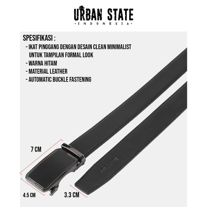 Align Auto Top Grain Leather Belt - Black