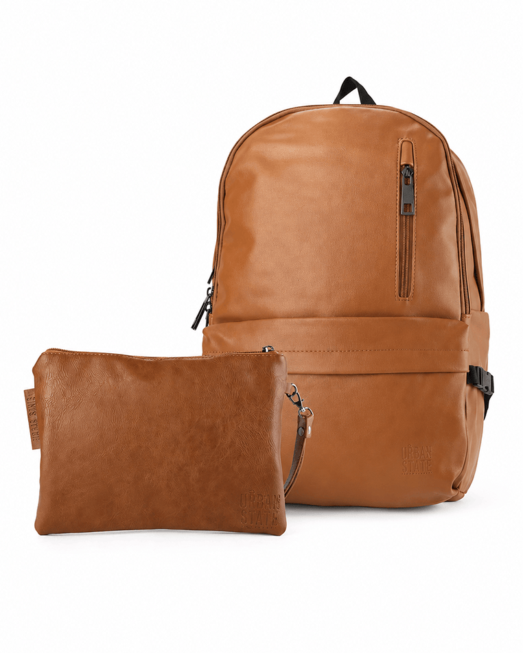 Anniversary Distressed Leather Cityform Backpack - Camel