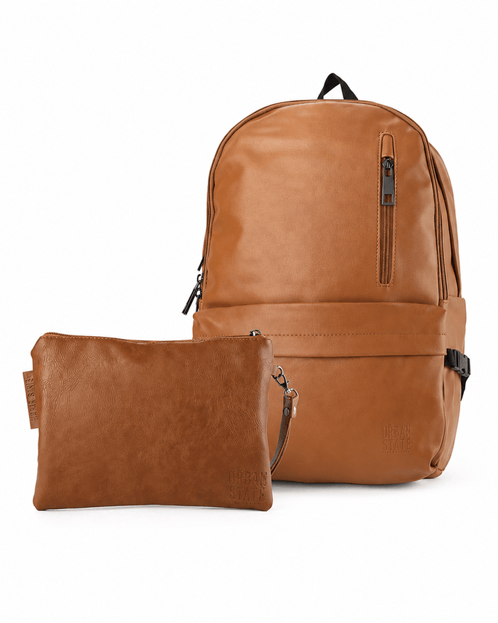Anniversary Distressed Leather Cityform Backpack - Camel