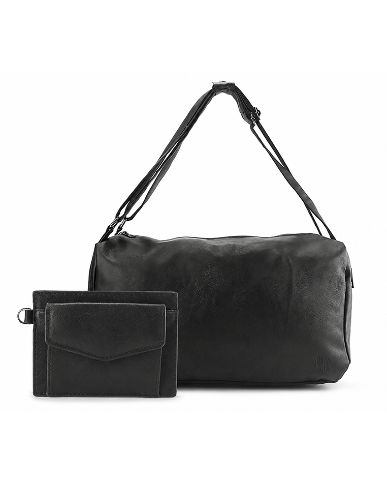 Anniversary Distressed Leather Concept Duffel Bag - Black