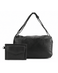 Anniversary Distressed Leather Concept Duffel Bag - Black