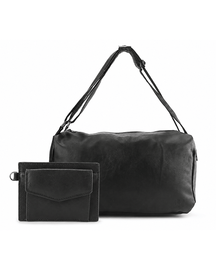 Anniversary Distressed Leather Concept Duffel Bag - Black