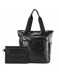 Anniversary Distressed Leather Concept Tote Backpack - Black