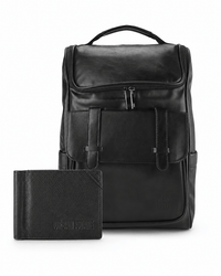 Anniversary Distressed Leather Expedition Backpack - Black