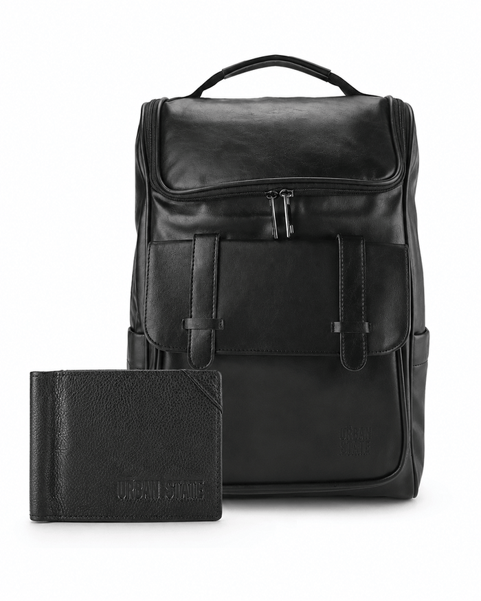 Anniversary Distressed Leather Expedition Backpack - Black