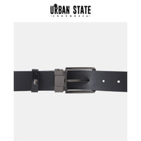 Borough Pin Buckle Top Grain Leather Belt - Black