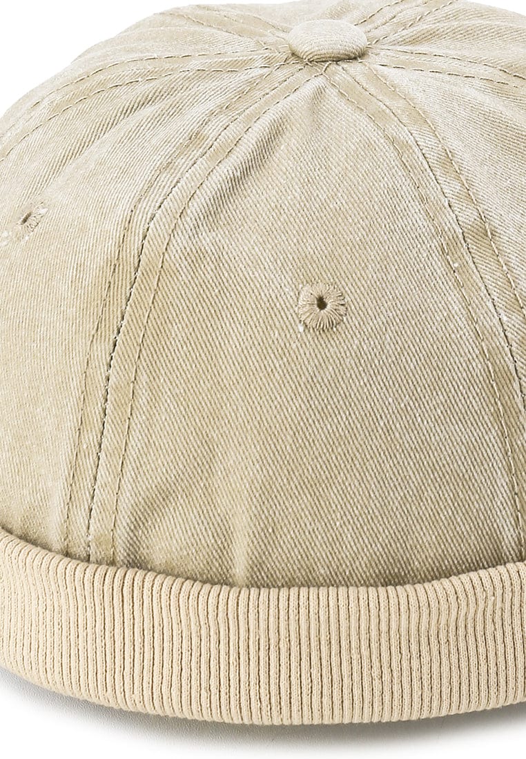 Casual Brimless Baseball Cap - Beige