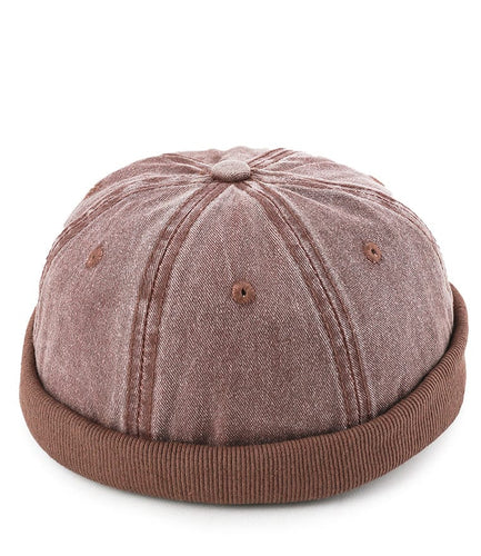 Casual Brimless Baseball Cap - Brown