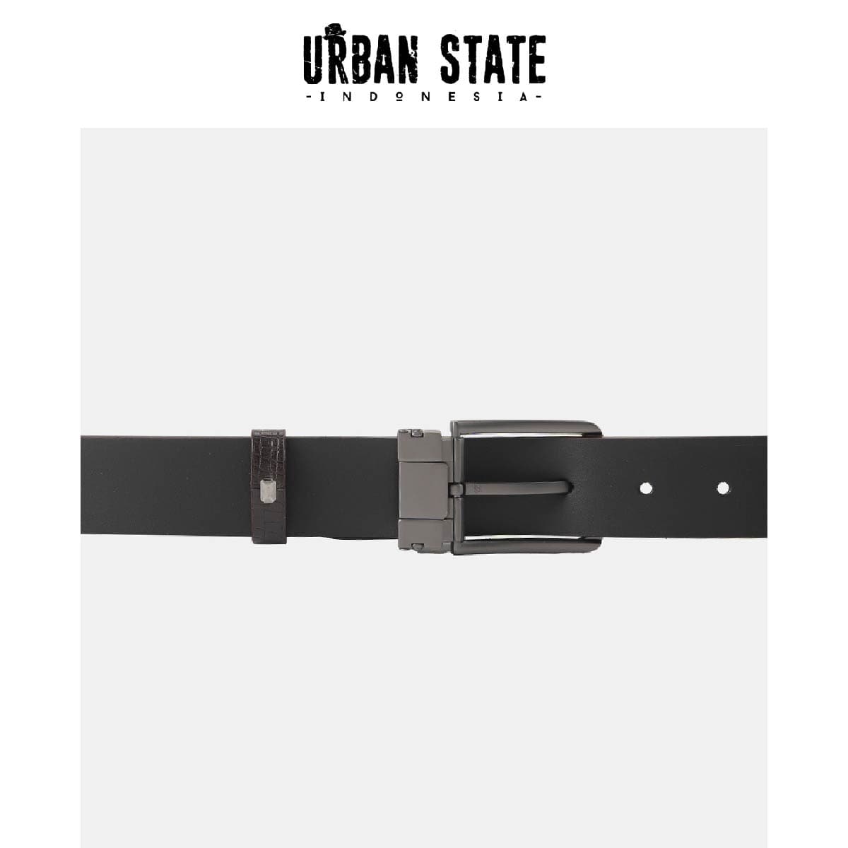 City Pin Buckle Top Grain Leather Belt - Brown