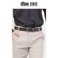 City Pin Buckle Top Grain Leather Belt - Brown