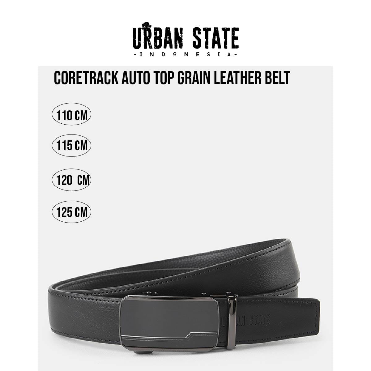 CoreTrack Auto Top Grain Leather Belt - Black