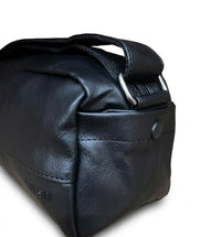 Distressed Leather Crossbody Pouch - Non-Detachable Strap - Black