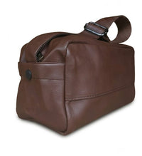 Distressed Leather Crossbody Pouch - Non-Detachable Strap - Dark Brown