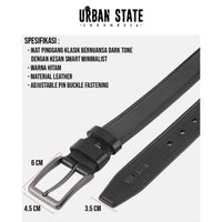 District Pin Buckle Top Grain Leather Belt - Brown