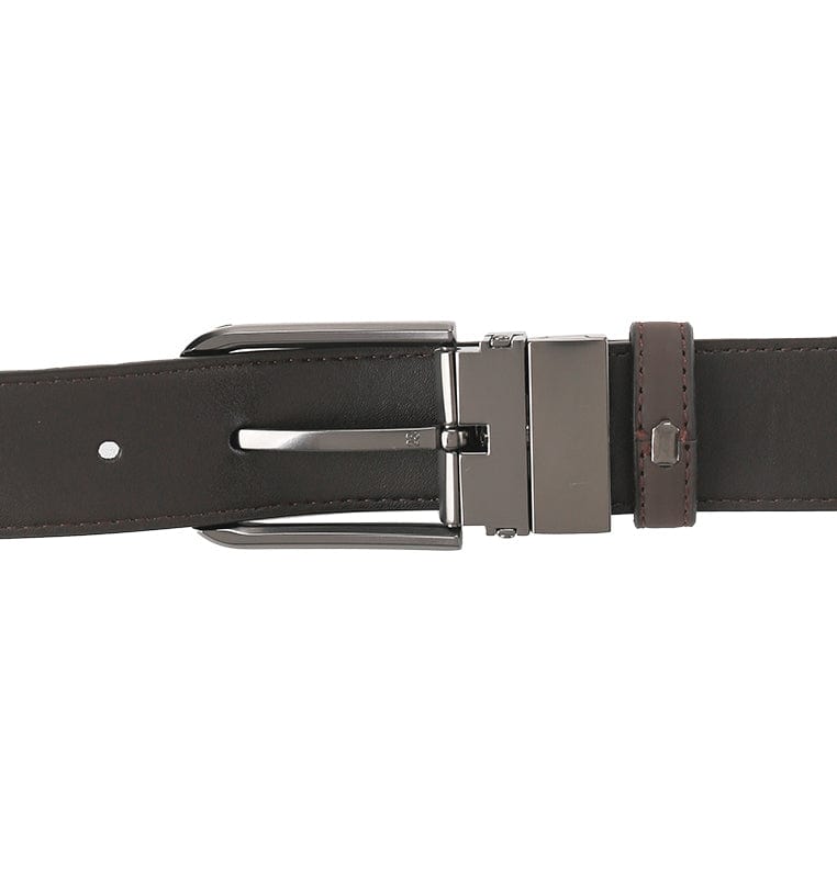 Essential Rounded Pin Buckle Top Grain Leather Belt - Brown