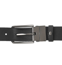 Essential Square Pin Buckle Top Grain Leather Belt - Black