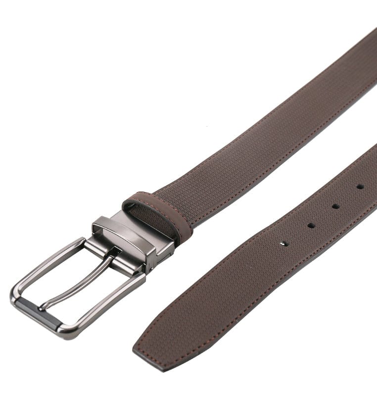Essential Square Pin Buckle Top Grain Leather Belt - Brown
