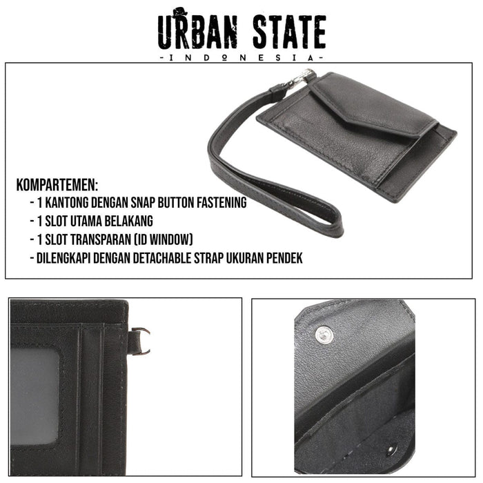 Everyday Snap Leather Card Wallet - Black