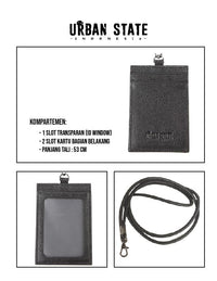 Everyday Carry Leather Card Lanyard - Black