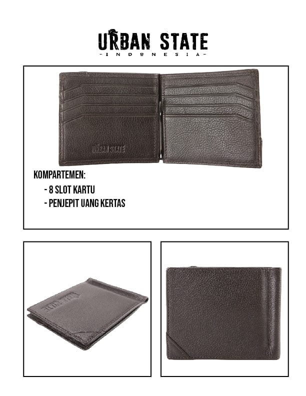 Everyday Leather Clip Wallet - Brown