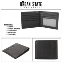 Heritage Fold Leather Wallet - Black
