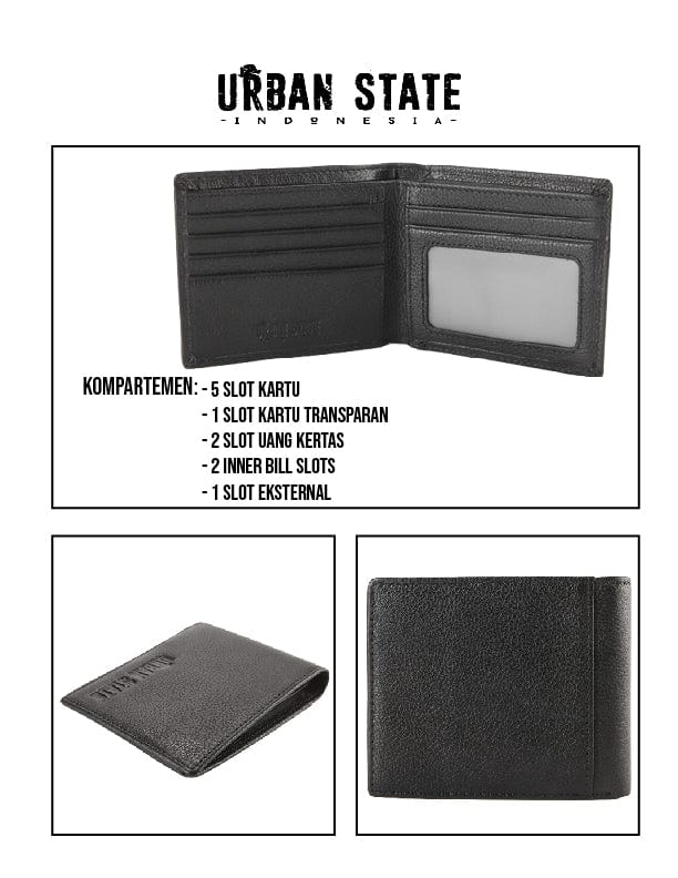 Heritage Fold Leather Wallet - Black