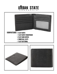 Heritage Fold Leather Wallet - Black