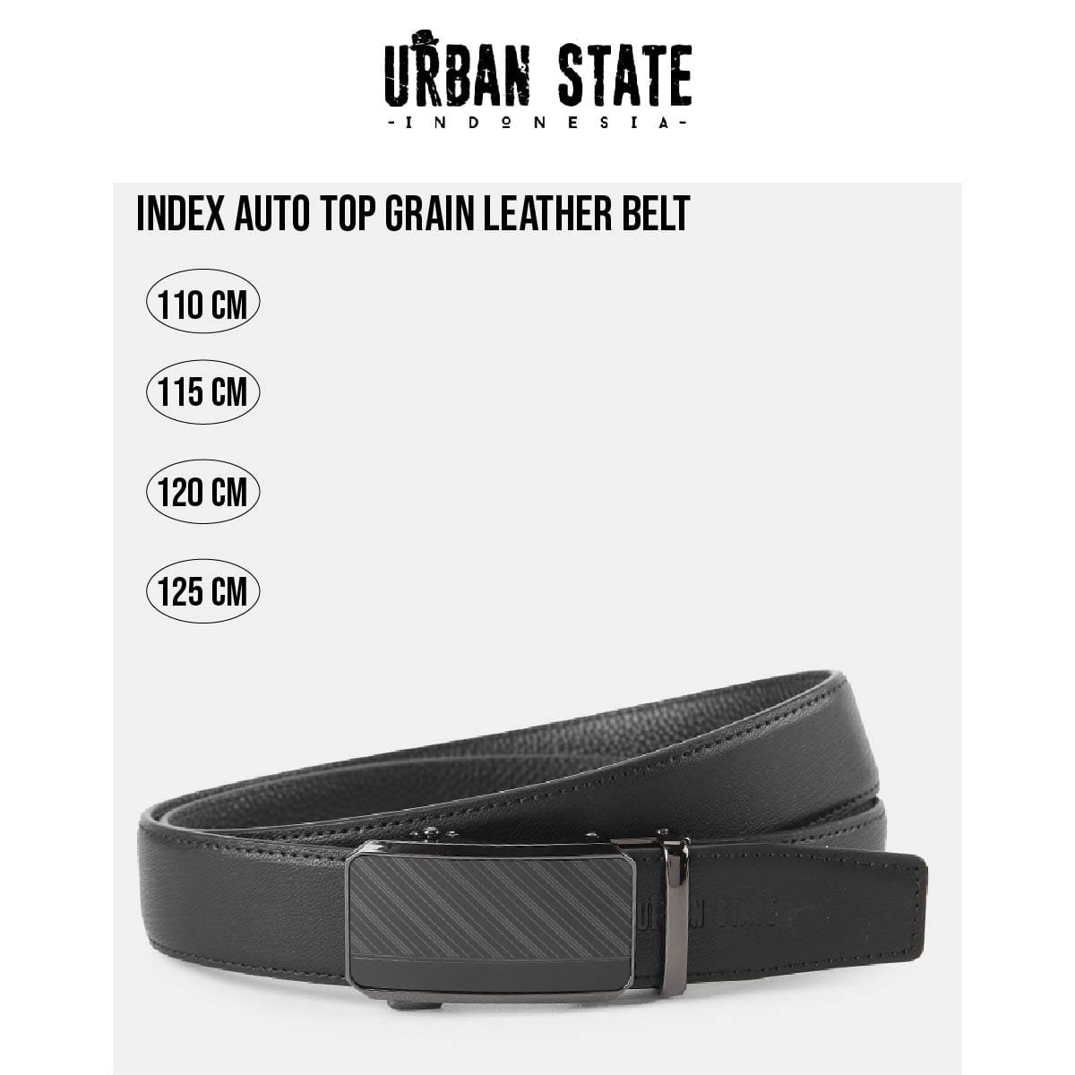 Index Auto Top Grain Leather Belt - Black