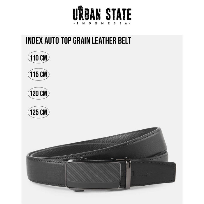 Index Auto Top Grain Leather Belt - Black