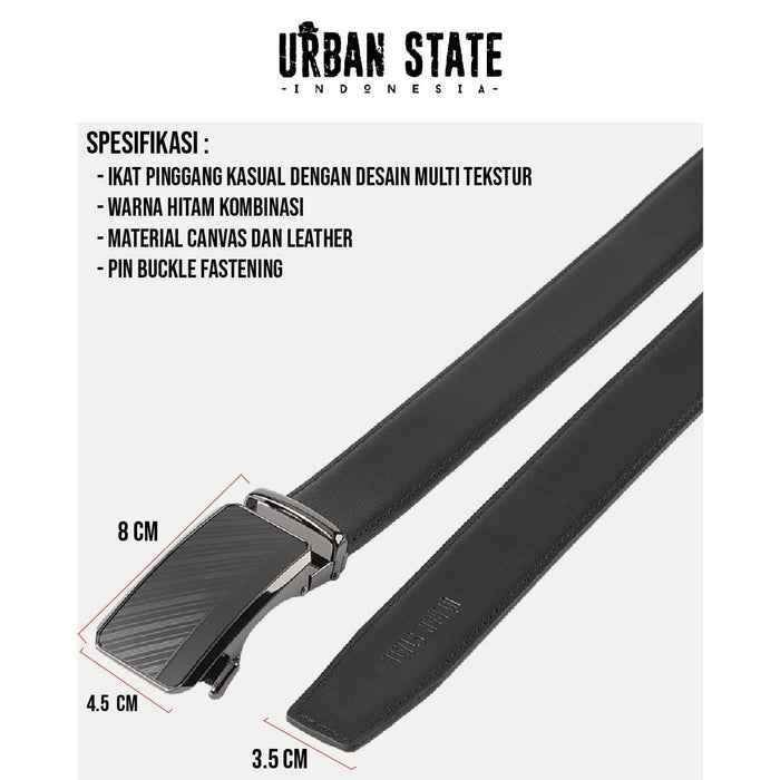 Index Auto Top Grain Leather Belt - Black