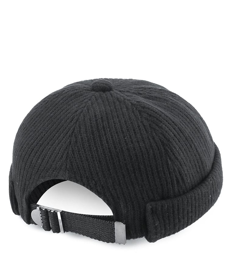 Knit Brimless Baseball Cap - Black