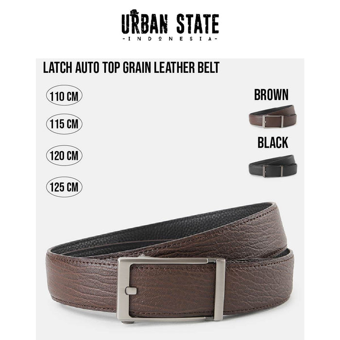 Latch Auto Top Grain Leather Belt - Black