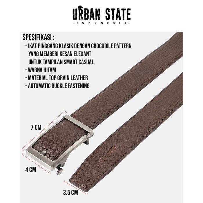 Latch Auto Top Grain Leather Belt - Brown