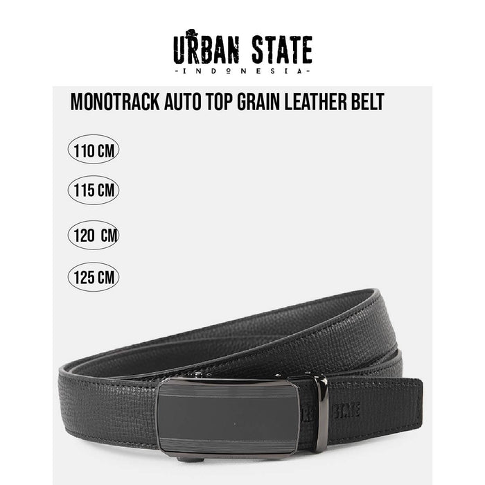 MonoTrack Auto Top Grain Leather Belt - Black