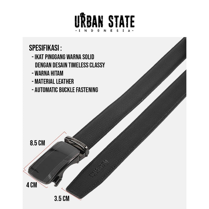 MonoTrack Auto Top Grain Leather Belt - Black