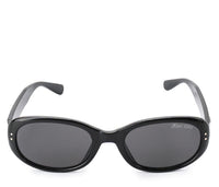 Plastic Frame Slim Oval Sunglasses - Black Black