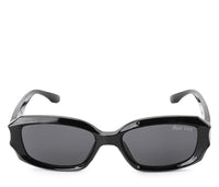 Plastic Frame Slim Rectangular Sunglasses - Black Black