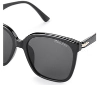 Plastic Frame Square Oversized Sunglasses - Black Black