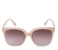 Plastic Frame Square Oversized Sunglasses - Brown Cream