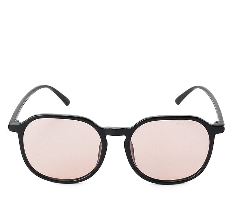 Plastic Frame Square Retro Sunglasses - Brown Black