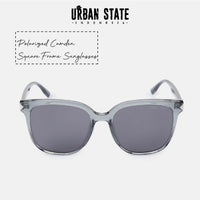 Polarized Camden Square Frame Sunglasses - Black Black