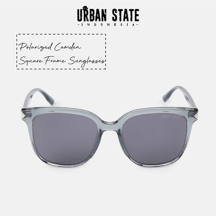 Polarized Camden Square Frame Sunglasses - Black Black