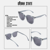 Polarized Camden Square Frame Sunglasses - Black Black