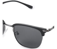 Polarized Half Frame Retro Sunglasses - Black Silver